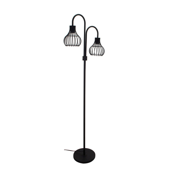 Detailaufnahme der modernen Stehleuchte Cipolle in elegantem Schwarz. Ideal für stilvolle Akzente in Ihrem Wohnraum.