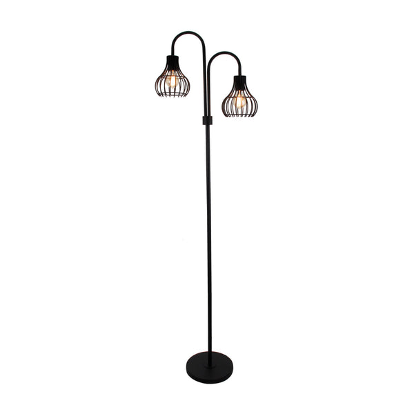 Moderne Stehleuchte Cipolle in elegantem Schwarz. Perfekt für stilvolle Akzente in Wohnräumen und gemütliche Leseecken.