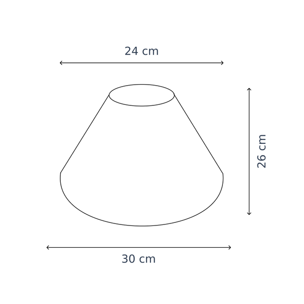 Maßzeichnung mit allen Abmessungen in Zentimetern: Various Lampenschirm Rund Dach - Beige - Baumwolle - Ø30 cm - Baumwolle