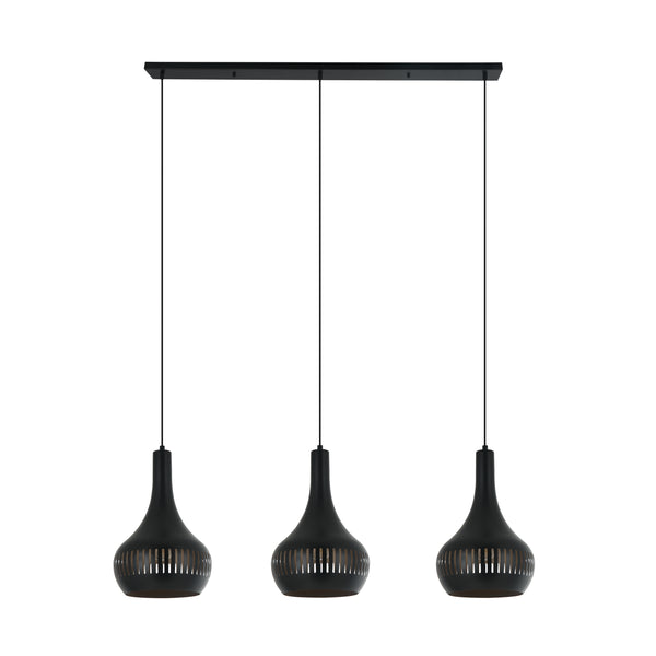 Die schwarze Pendelleuchte Canna beeindruckt mit modernem Design.