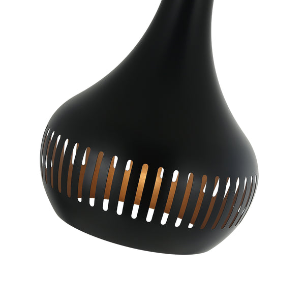 Moderne Pendelleuchte Canna in Schwarz aus Metall. Ihr minimalistisches Design bringt Eleganz in jeden Raum.