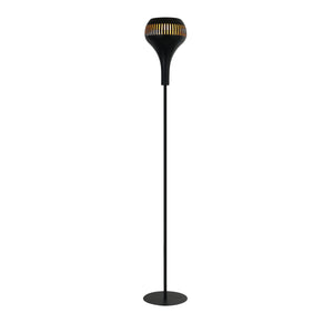 Die schwarze Canna Stehleuchte aus Metall besticht durch ihr minimalistisches Design. Ideal für moderne Wohnräume.