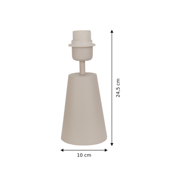 Maßzeichnung mit allen Abmessungen in Zentimetern: Various Lampenfuß Faro - Sand - 24.5 cm - Metall - E27