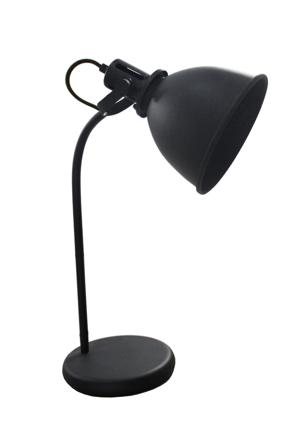 Detailaufnahme der schwarzen Industrie-Tischleuchte von Various. Diese Lampe verleiht jedem Raum einen robusten, urbanen