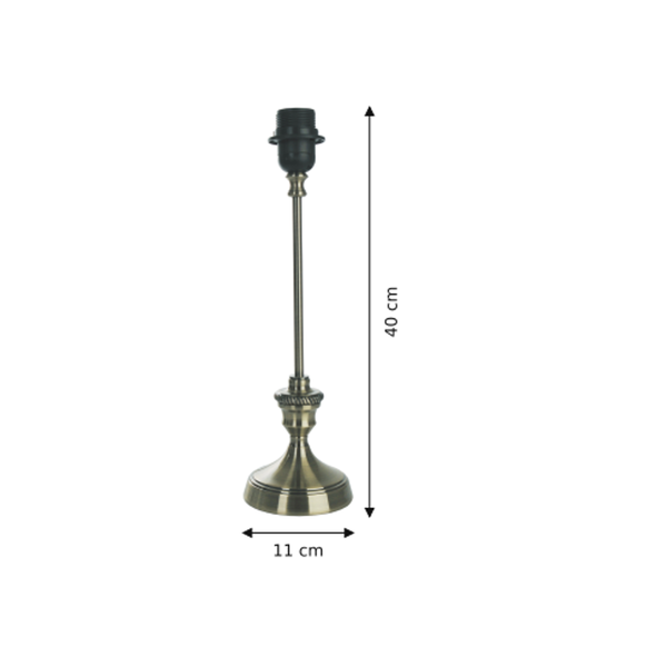 Maßzeichnung mit allen Abmessungen in Zentimetern: Various Lampenfuß - Bronze - 40 cm - Metall - E27