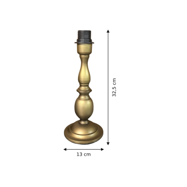 Maßzeichnung mit allen Abmessungen in Zentimetern: Various Lampenfuß - Bronze, Gold - 32.5 cm - Metall - E27