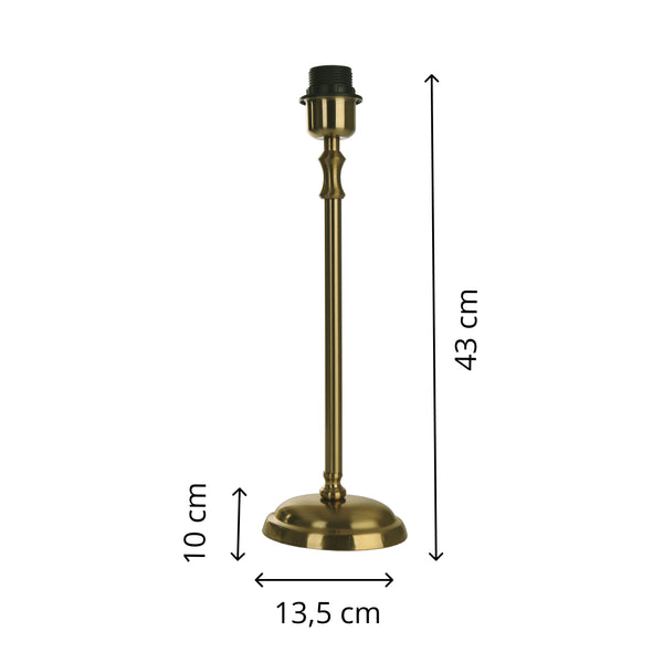 Der elegante Lampenfuß in Messing verleiht jedem Raum eine warme Atmosphäre. Ideal für stilvolle Lampenarrangements.
