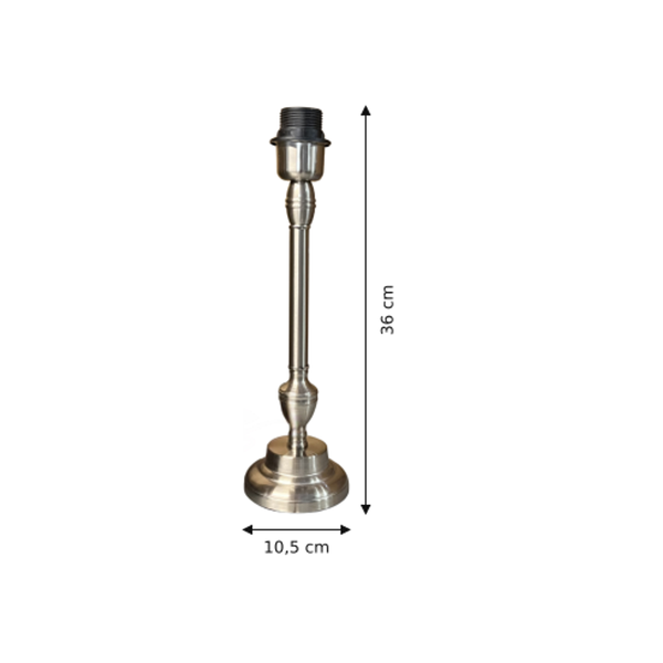 Maßzeichnung mit allen Abmessungen in Zentimetern: Various Lampenfuß - Nickel - 36 cm - Metall - E27