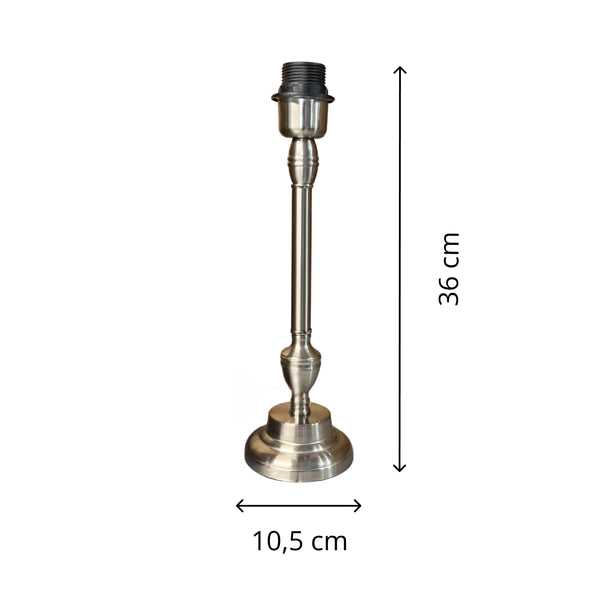 Moderner Lampenfuß in Nickel-Optik für zeitgemäße Leuchten. Ideal, um jedem Raum einen eleganten Touch zu verleihen.