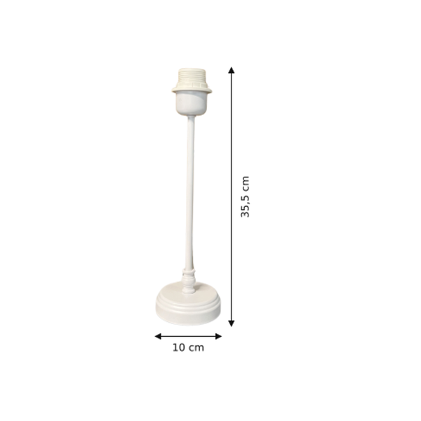 Maßzeichnung mit allen Abmessungen in Zentimetern: Various Lampenfuß - Weiß - 35.5 cm - Metall - E27