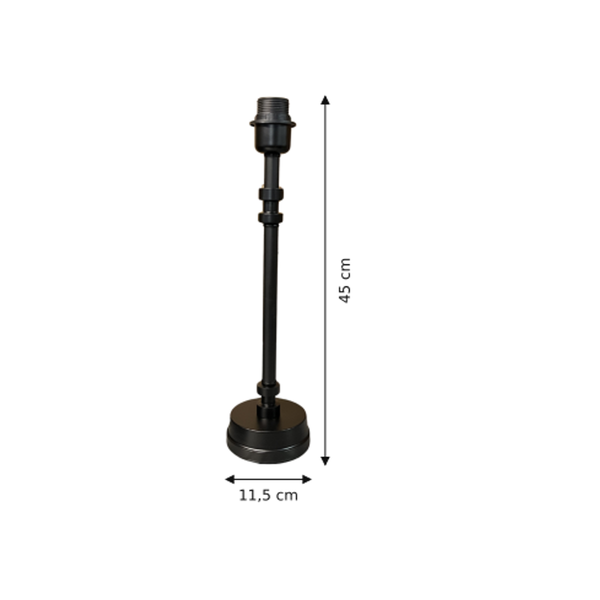 Maßzeichnung mit allen Abmessungen in Zentimetern: Various Lampenfuß - Schwarz - 45 cm - Metall - E27