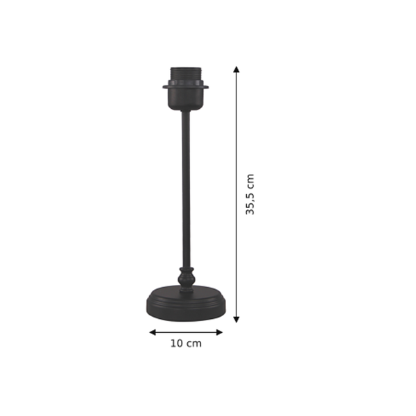 Maßzeichnung mit allen Abmessungen in Zentimetern: Various Lampenfuß - Schwarz - 35.5 cm - Metall - E27