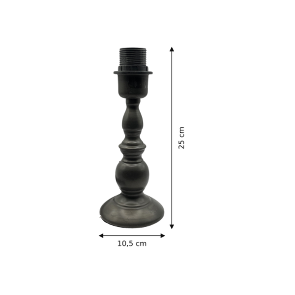 Maßzeichnung mit allen Abmessungen in Zentimetern: Various Lampenfuß - Schwarz - 25 cm - Metall - E27