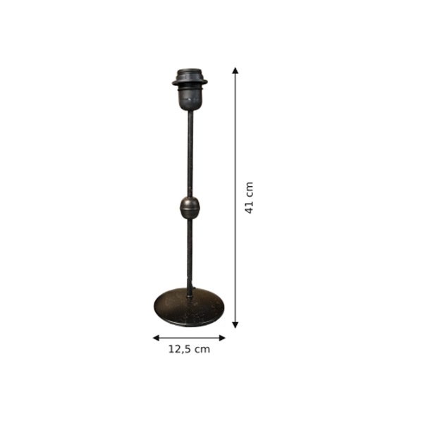 Maßzeichnung mit allen Abmessungen in Zentimetern: Various Lampenfuß - Schwarz - 41 cm - Metall - E27