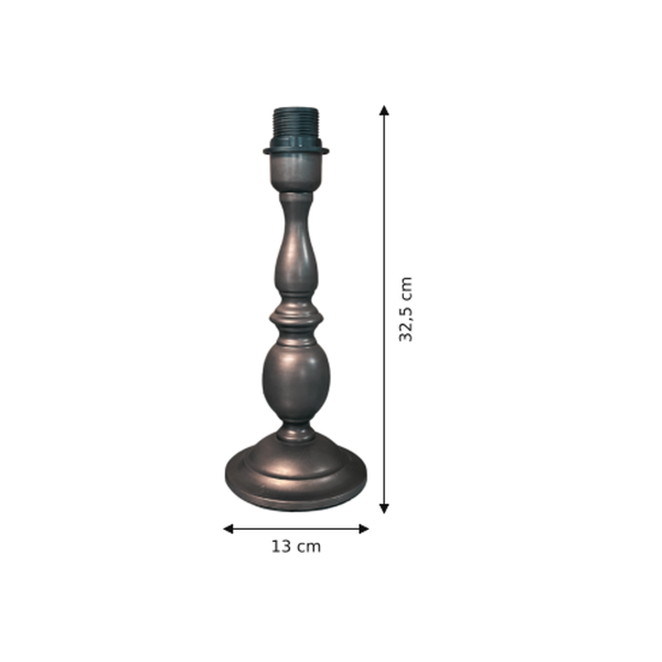 Maßzeichnung mit allen Abmessungen in Zentimetern: Various Lampenfuß - Schwarz - 32.5 cm - Metall - E27