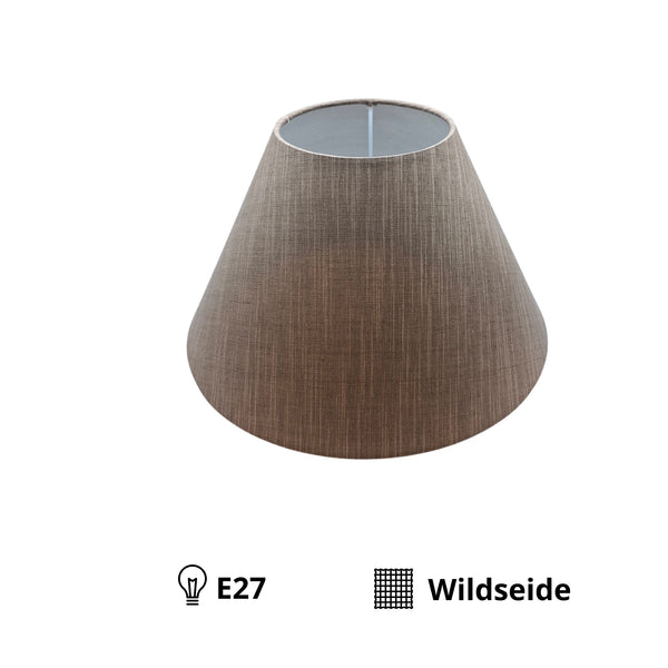 Der braune Lampenschirm aus Chintz verleiht jedem Raum eine minimalistische Note. Ideal für ein harmonisches Ambiente.
