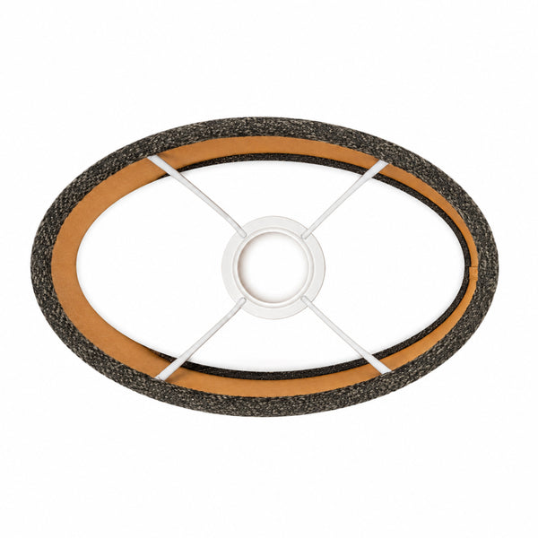 Eleganter Lampenschirm in Anthrazit und Gold aus samtigem Material.