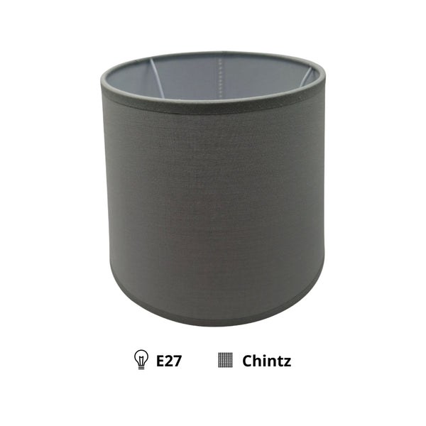Eleganter grauer Lampenschirm aus Chintz für stimmungsvolles Licht. Perfekt für verschiedene Wohnstile und Räume.