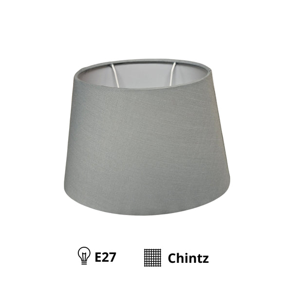 Eleganter grauer Lampenschirm aus Chintz für warme Lichtakzente. Ideal für jeden Raum, der Gemütlichkeit ausstrahlen soll.