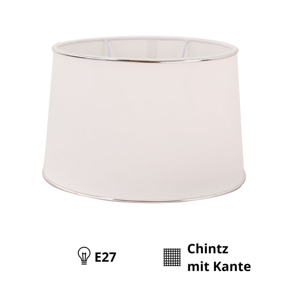 Eleganter ovaler Lampenschirm in Silber mit 16 cm Höhe. Verleiht jedem Raum ein stilvolles Ambiente und harmonisches Licht.