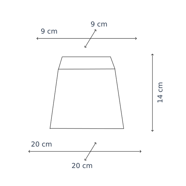 Maßzeichnung mit allen Abmessungen in Zentimetern: Various Lampenschirm Quadratisch Quadrato - Schwarz - 20 cm - Lack