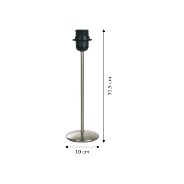 Maßzeichnung mit allen Abmessungen in Zentimetern: Various Lampenfuß Universal - Eisen gebürstet - 31.5 cm - Metall - E27