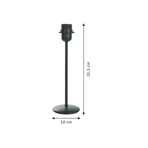 Maßzeichnung mit allen Abmessungen in Zentimetern: Various Lampenfuß Universal - Schwarz - 31.5 cm - Metall - E27