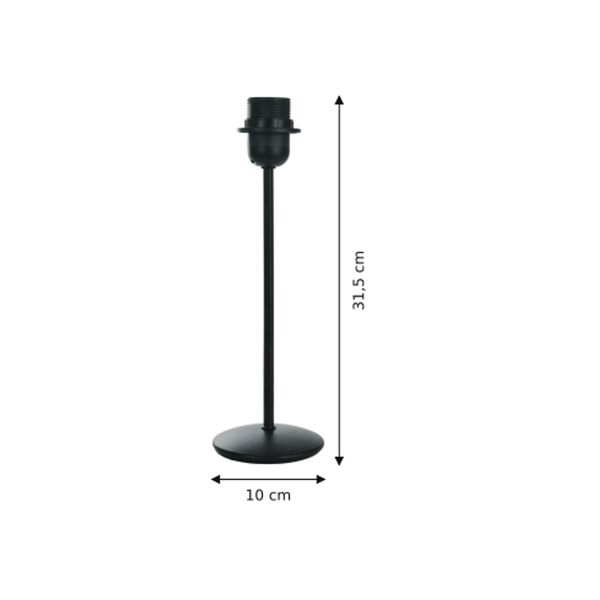 Maßzeichnung mit allen Abmessungen in Zentimetern: Various Lampenfuß Universal - Schwarz - 31.5 cm - Metall - E27