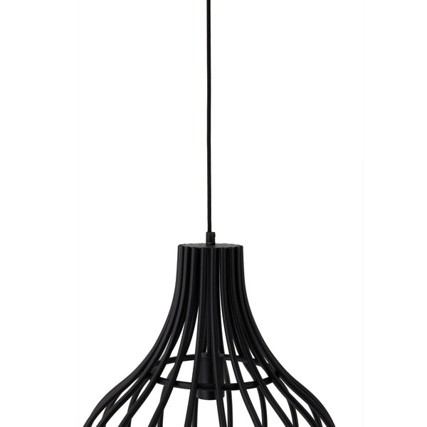 Detailaufnahme der schwarzen Pendelleuchte Cipolle. Ihr modernes Design setzt stilvolle Akzente in jedem Raum.