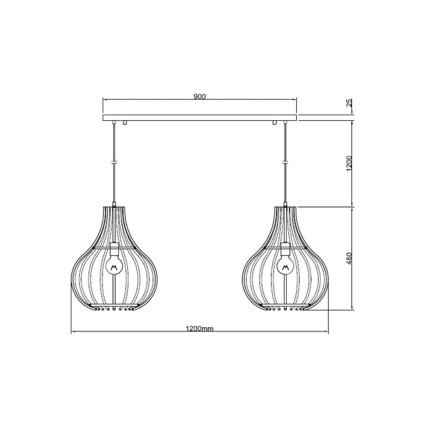 Detailaufnahme der schwarzen Pendelleuchte Cipolle aus der Various-Serie.