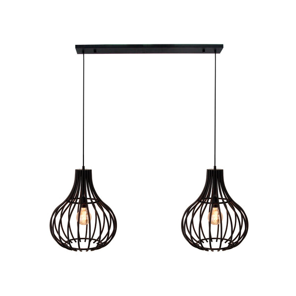 Moderne Pendelleuchte Cipolle in elegantem Schwarz. Ideal für stilvolle Akzente über dem Esstisch oder in der Küche.