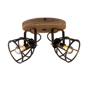 Schlichte Deckenleuchte Frame mit Holz und schwarzmetallic. Ideal für industrielle Wohnstile und gemütliche Akzente.
