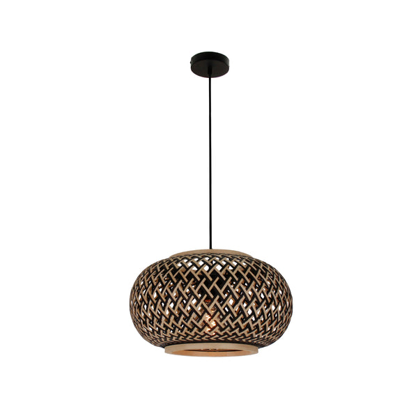 Beige Pendelleuchte Weaving mit rustikalem Charme. Ideal für gemütliche Essbereiche und stilvolle Akzente.