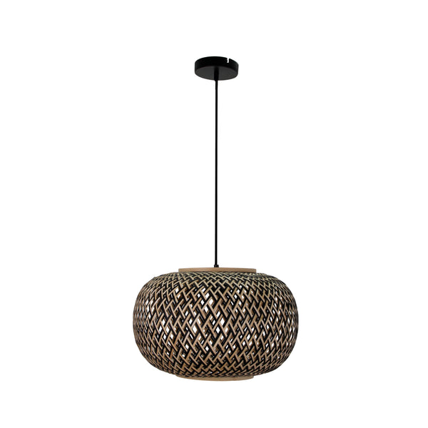 Detailansicht der beigen Weaving Pendelleuchte mit rustikalem Charme. Perfekt für eine gemütliche Atmosphäre in jedem Raum.