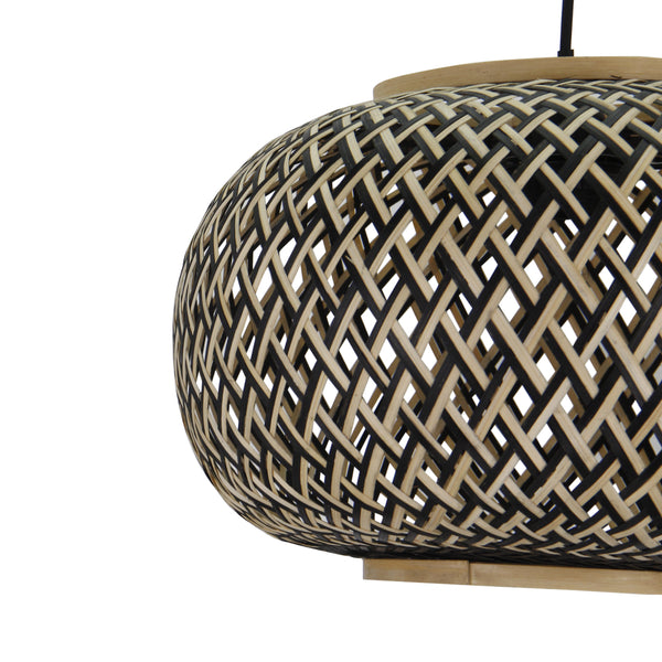 Detailaufnahme der Beige Weaving Pendelleuchte mit natürlichem Look. Ideal für gemütliche Landhaus-Stil Räume.