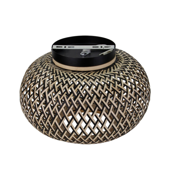 Detailaufnahme der natürlichen Deckenleuchte Weaving mit modernem Design. Diese Leuchte bringt Wärme in jeden Raum.