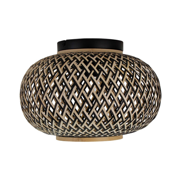 Detailaufnahme der modernen Deckenleuchte Weaving in natürlichem Design. Perfekt für eine harmonische Raumgestaltung.