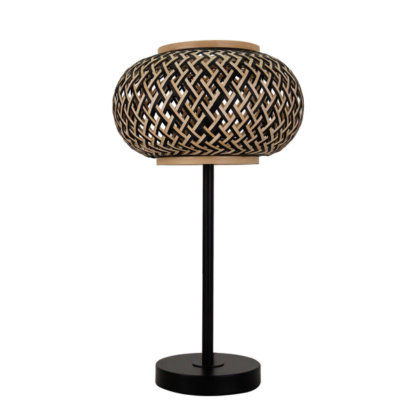 Detailreiche Tischleuchte Weaving in Braun mit einem harmonischen Design. Verleiht jedem Raum eine warme Gemütlichkeit.