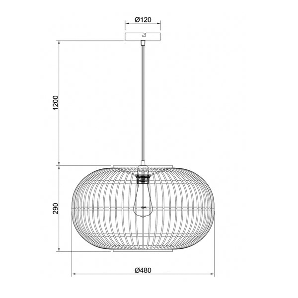 Detailaufnahme der schwarzen Woven Pendelleuchte in modernem Design. Sie verleiht jedem Raum einen eleganten Akzent.