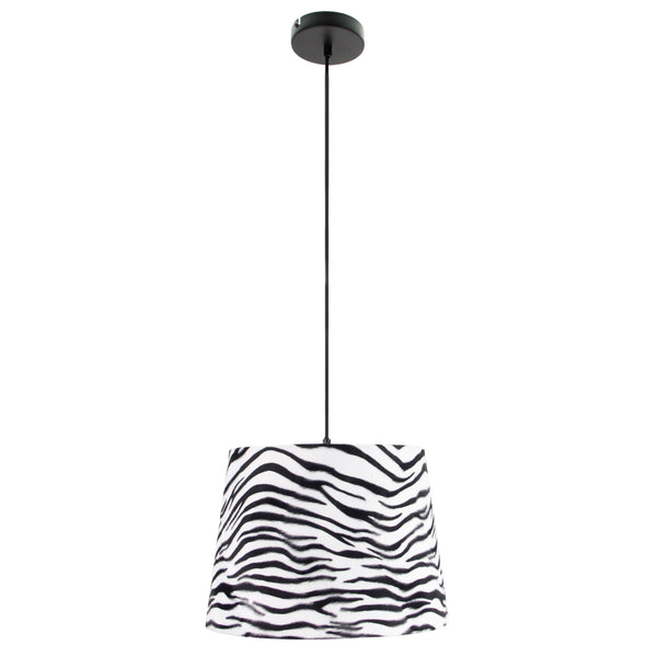 Der elegante Lampenschirm Zebra in Weiß und Schwarz bringt Japandi-Stil in Ihr Zuhause. Perfekt für kreative Lichtakzente.